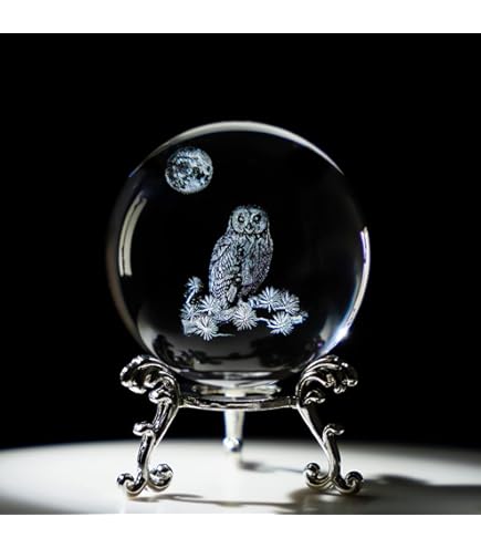 Amazon.com: qianyue 雷射雕刻十二生肖水晶球微型立體水晶工藝裝飾玻璃